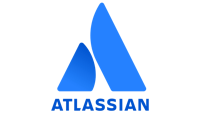 the logo for atlassian on a black background