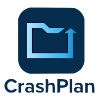 crashplan logo with a blue arrow
