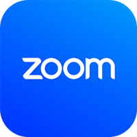 zoom logo on a blue square