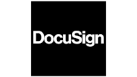 docusign logo on a black background